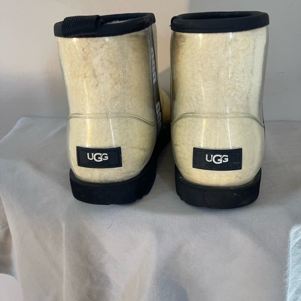 UGG Clear Classic Mini Boots Women’s 5 Uggs Ankle Slide On Shoes Rain Sheepskin - Picture 3 of 15